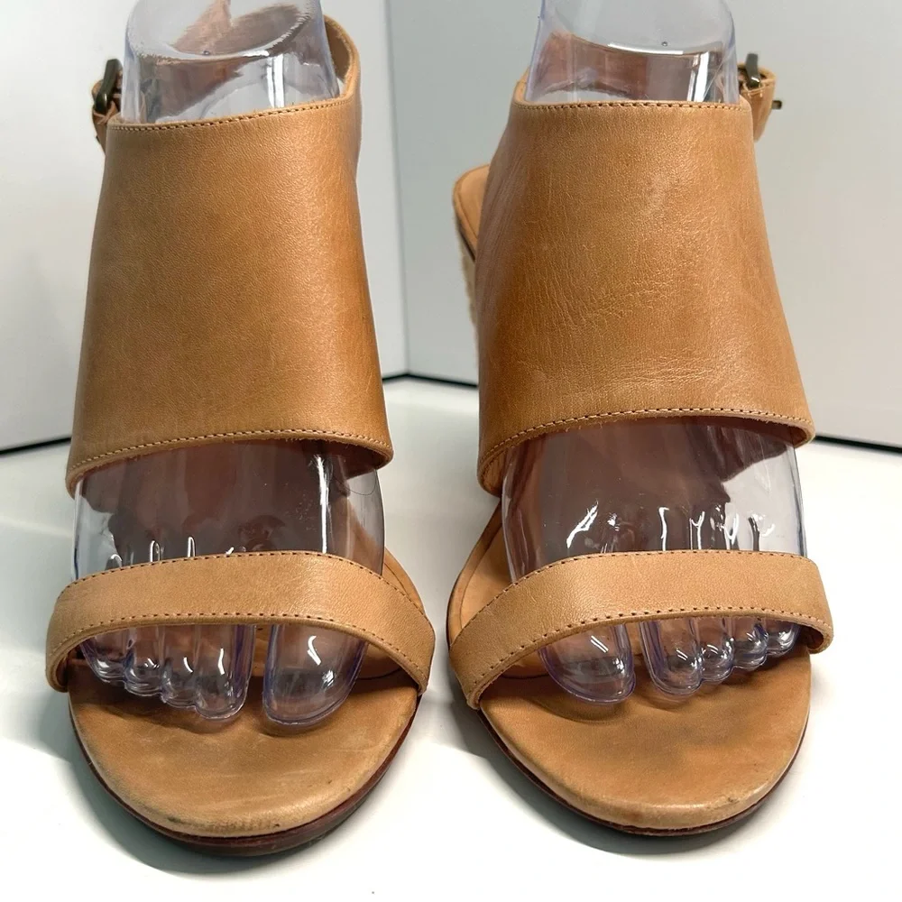 Rebecca Minkoff Women's‎ Tan Leather Espadrille Heeled Sandals in Size 10